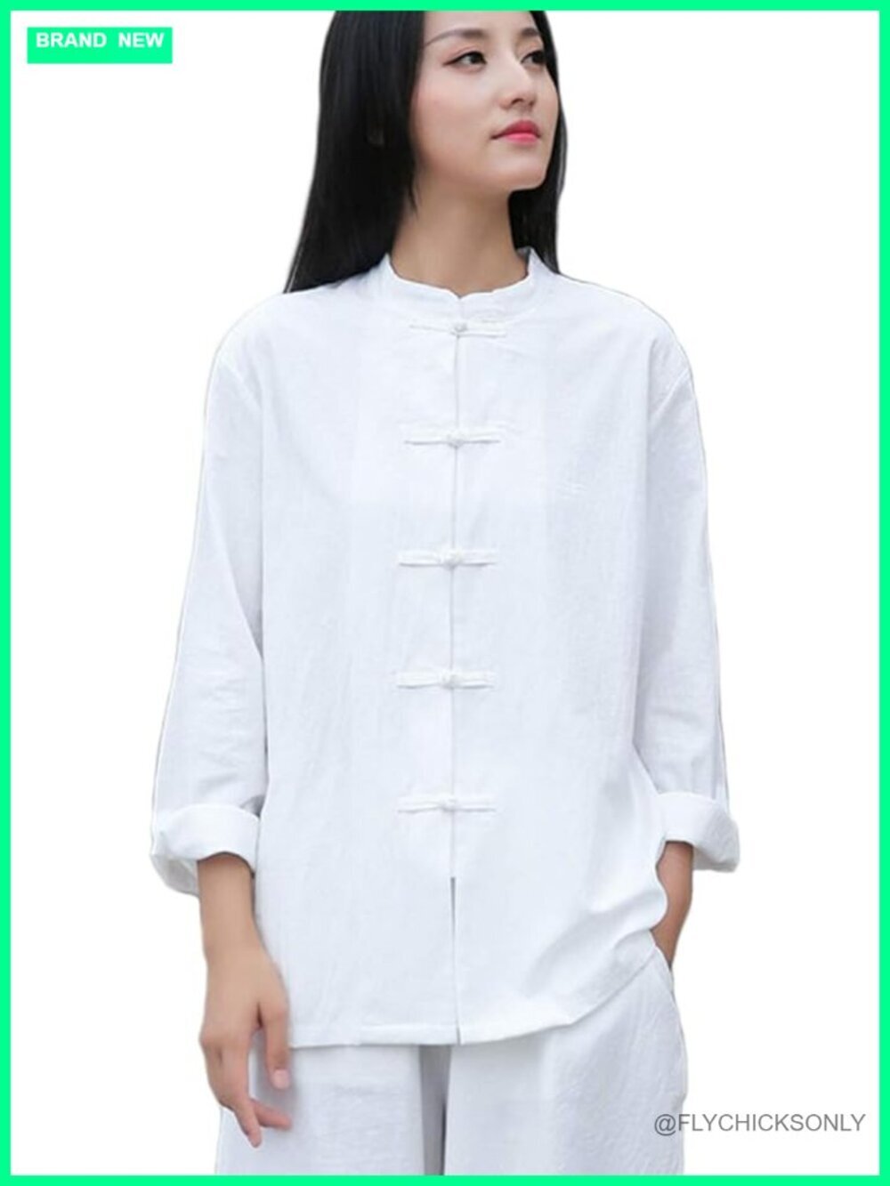 Womens Cotton Linen Button Down Blouse Long Sleeve Loose Cardigan